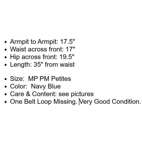 Talbots Dress Petites MP PM Navy Blue Stretch Knit Button Front Maxi Belt Career - Picture 4 of 10